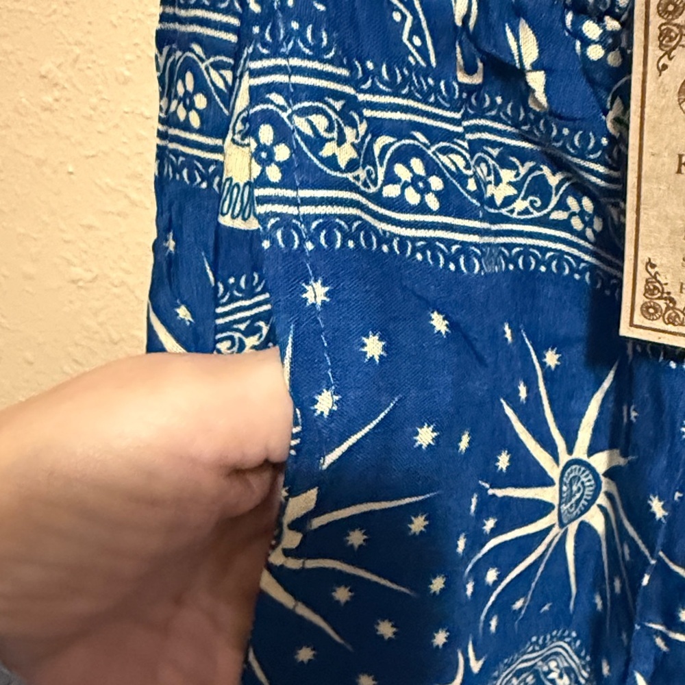 Blue celestial drawstring blue harem jogger bottom pants - Picture 9 of 11